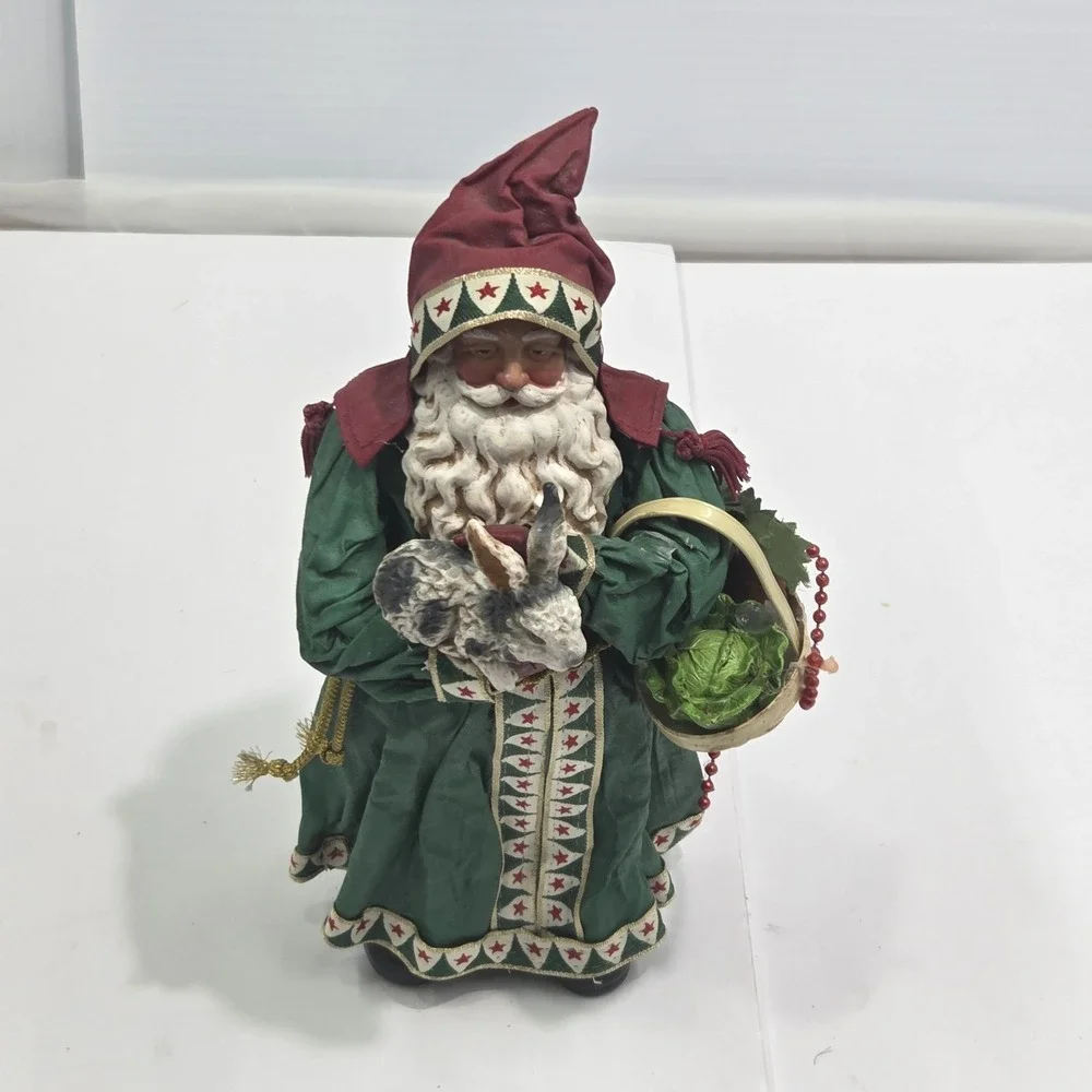 VTG 1994 Possible Dreams Clothtique Gifts of‎ Garden Santa Bunny Rabbit Cabbage